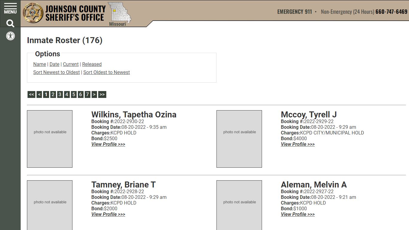 Inmate Roster - Current Inmates Booking Date Descending - Johnson ...